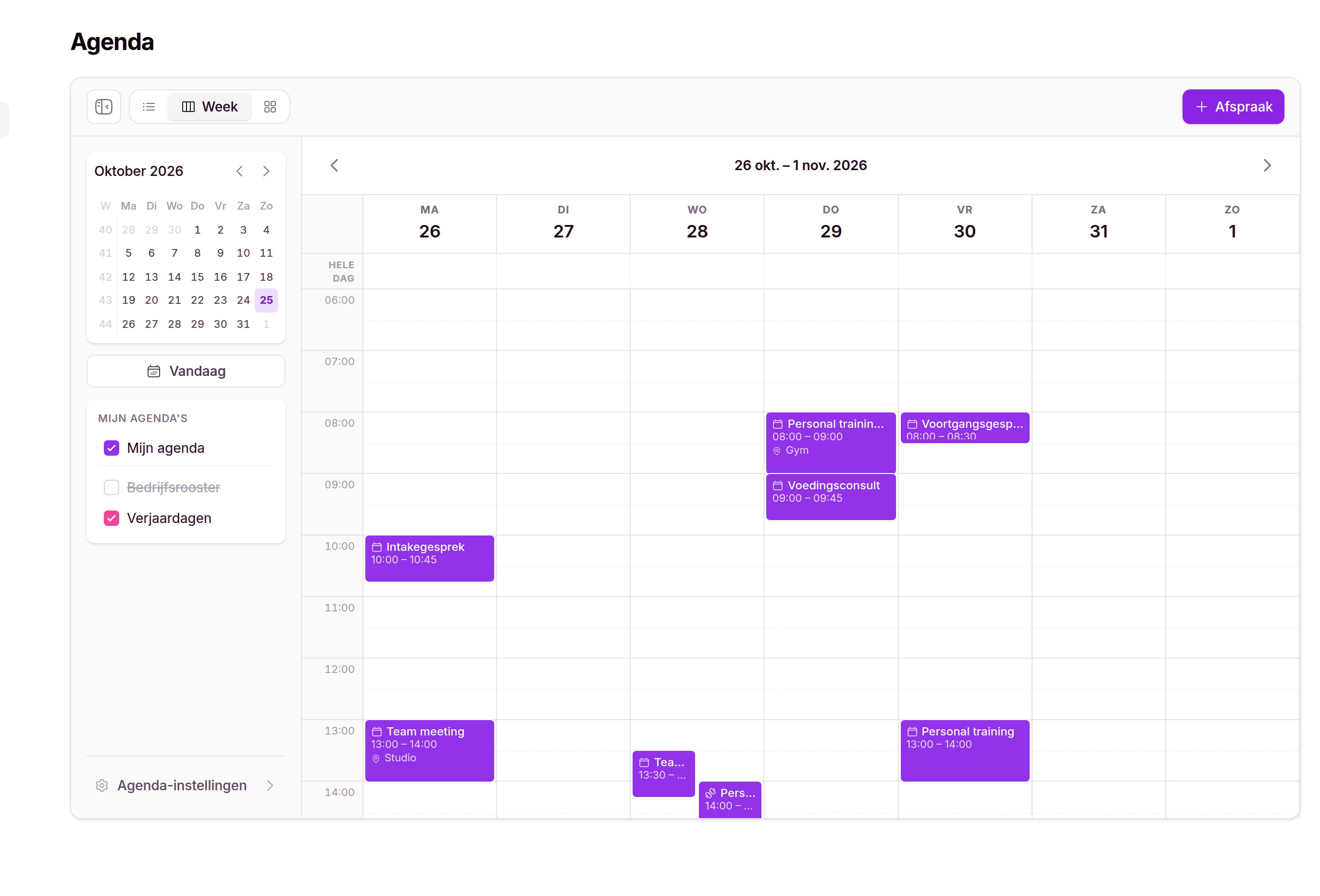 Je planning bij de hand. Ook buiten Coachio.