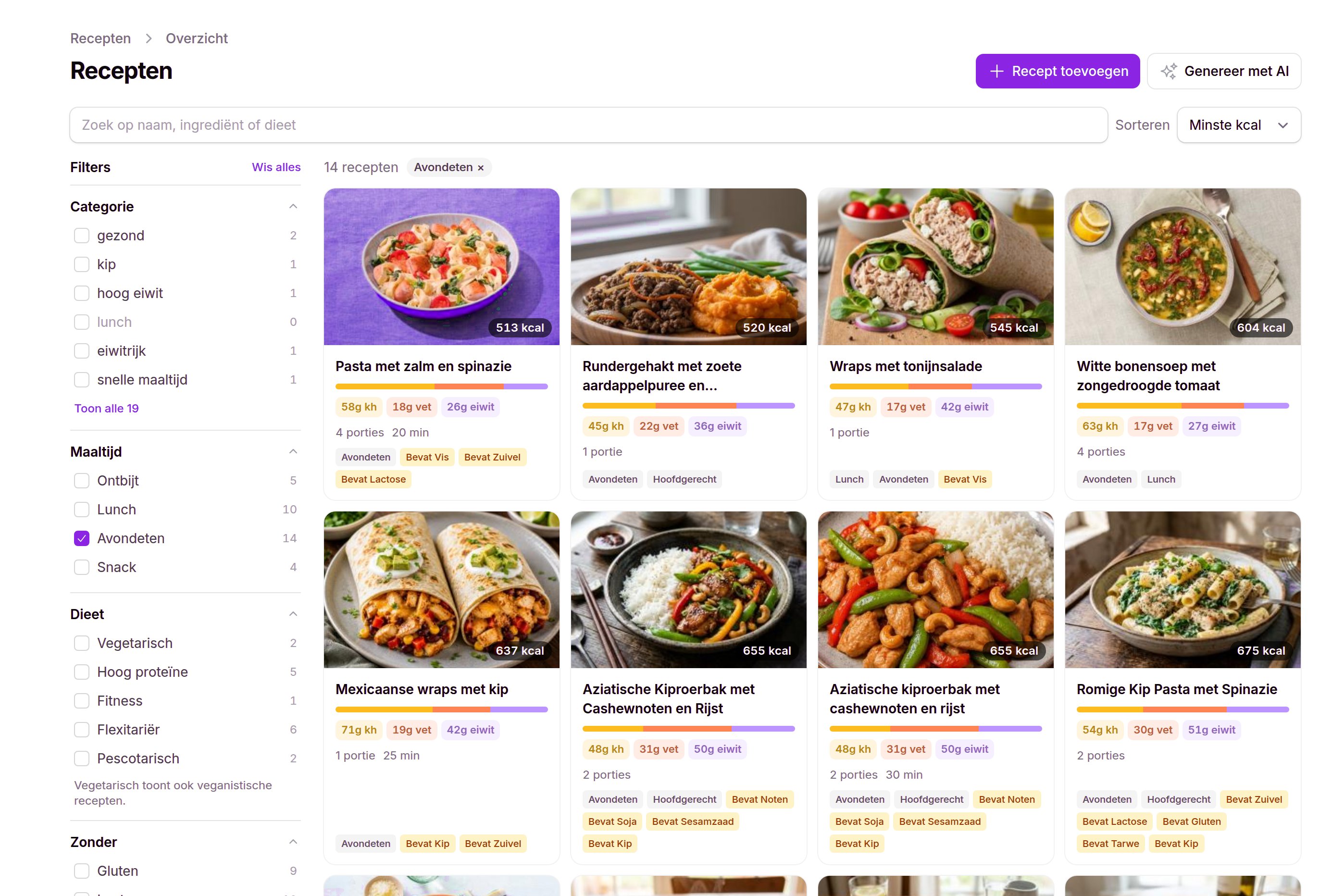 Voor iedere cliënt iets op het menu.